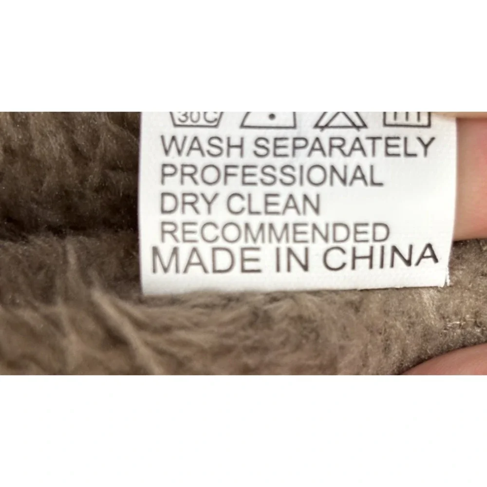 Vintage‎ Patchwork Sherpa Coat XL Oversized Hooded Boho Cozy Lined Jacket - Picture 7 of 8